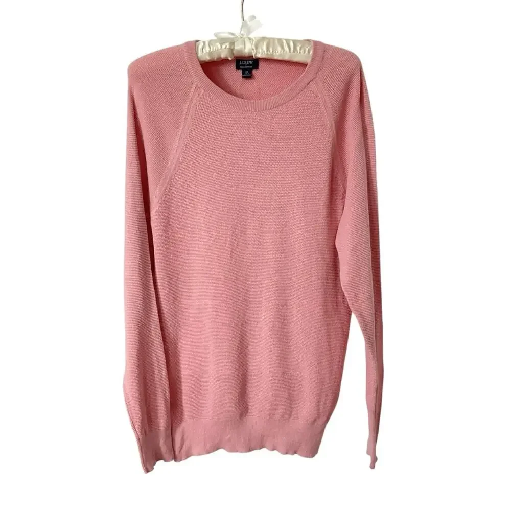 J.Crew Factory iced quartz Cotton seed-stitch‎ crewneck sweater M